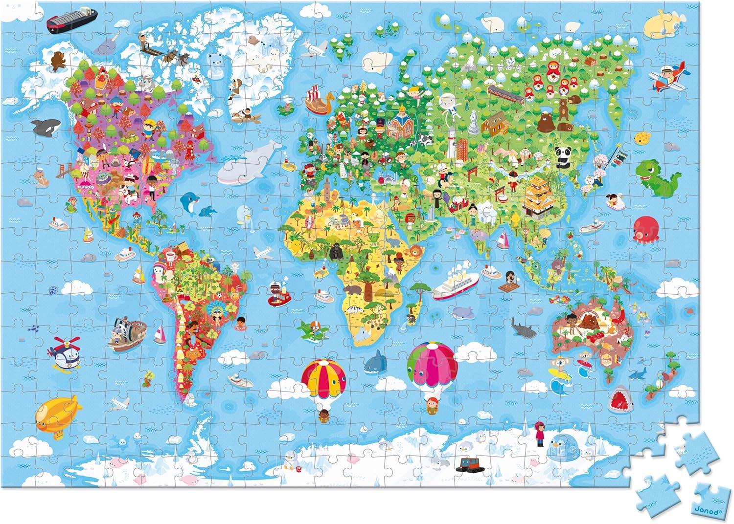 Janod - Giant World Map (300-Piece Jigsaw Puzzle)