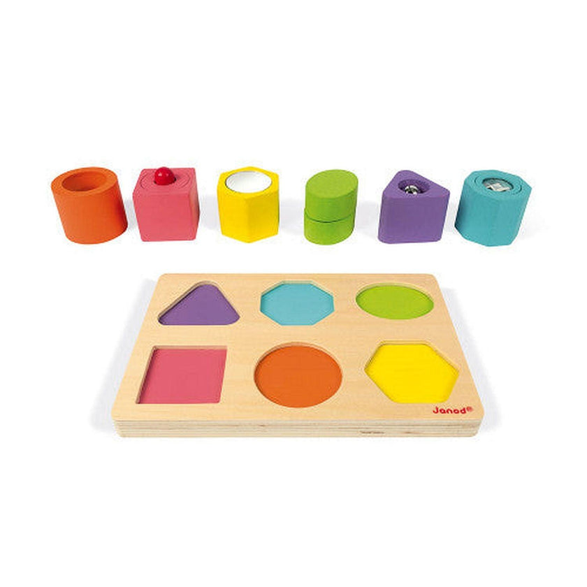 Janod - Iwood Shapes & Puzzle - 6 Blocks
