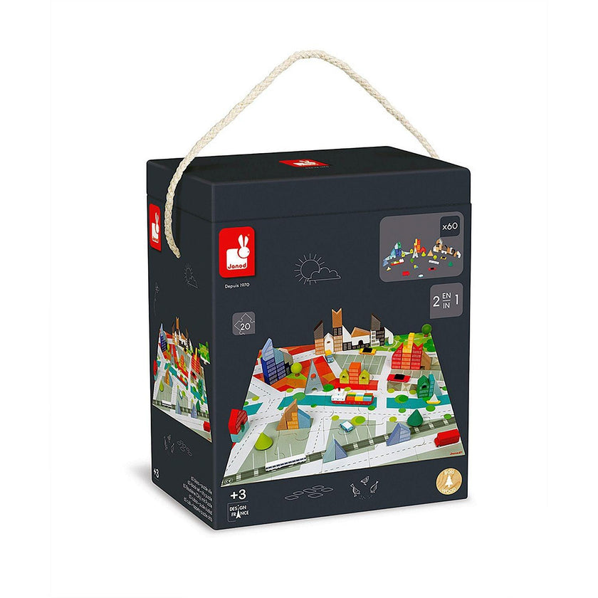 Janod - Kubix Coffret de 60 blocs & Ville