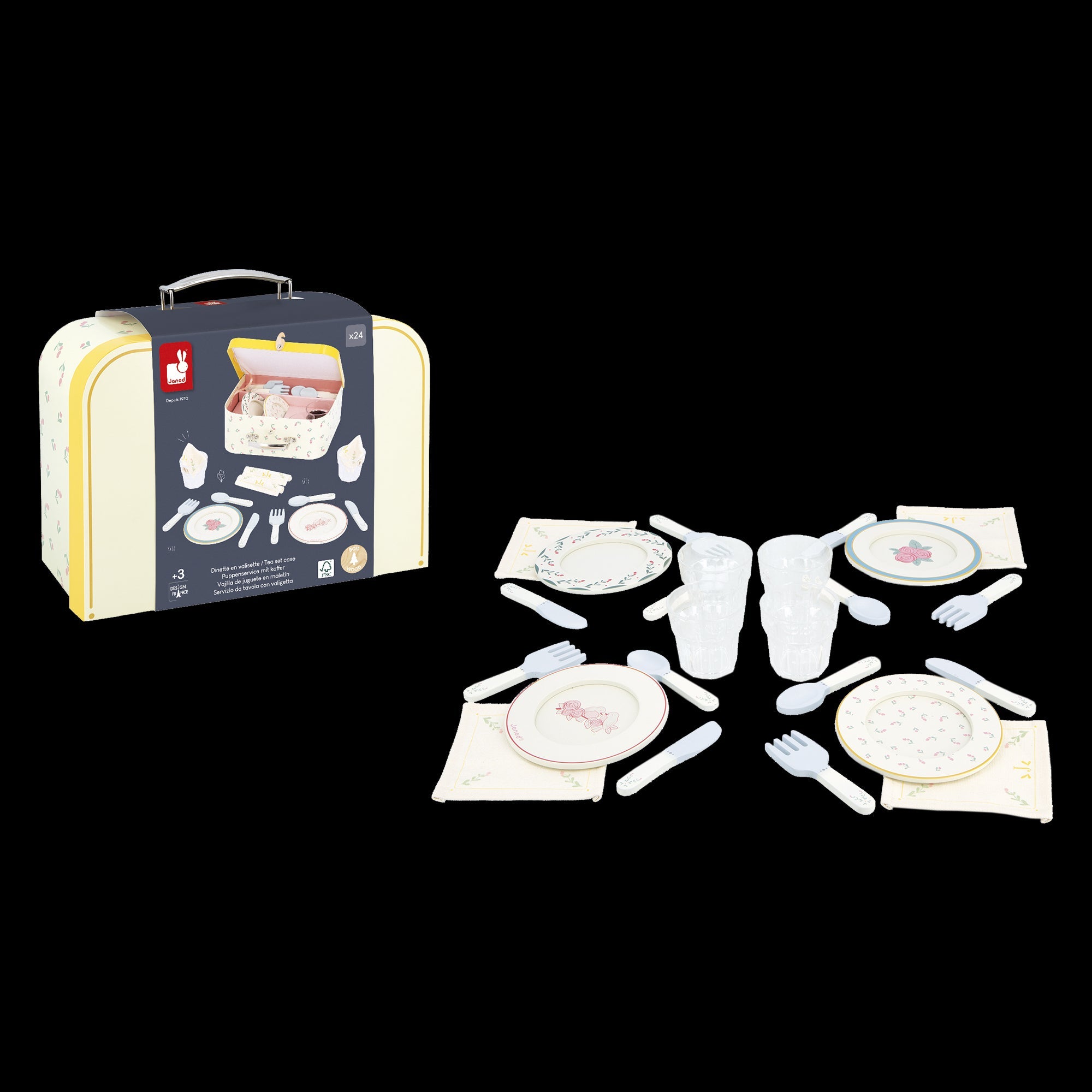 Janod - MAMIE SOLEIL: DINNER WARE SUITCASE