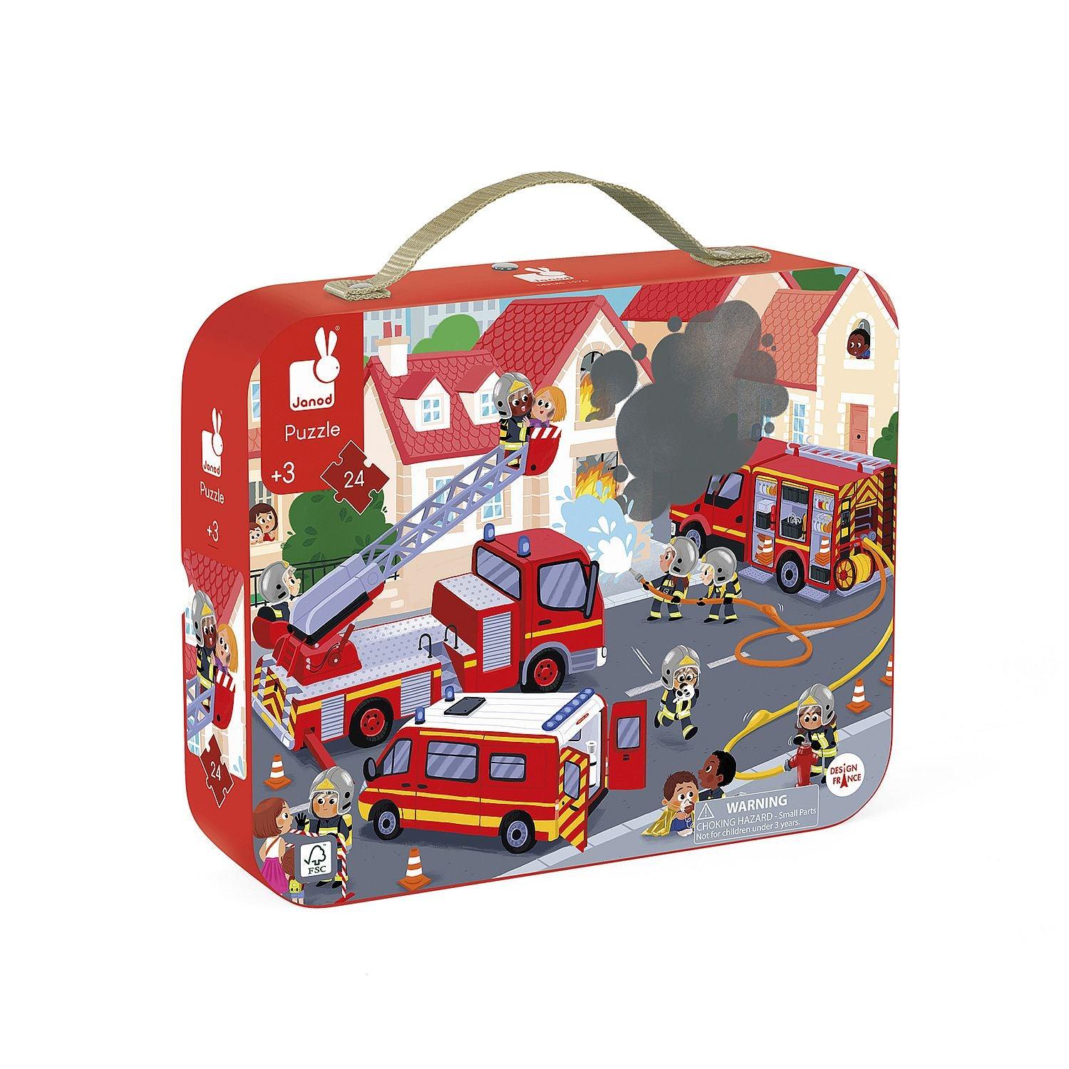 Janod - Puzzle 24 - Pompiers (Puzzle de 24 pièces)