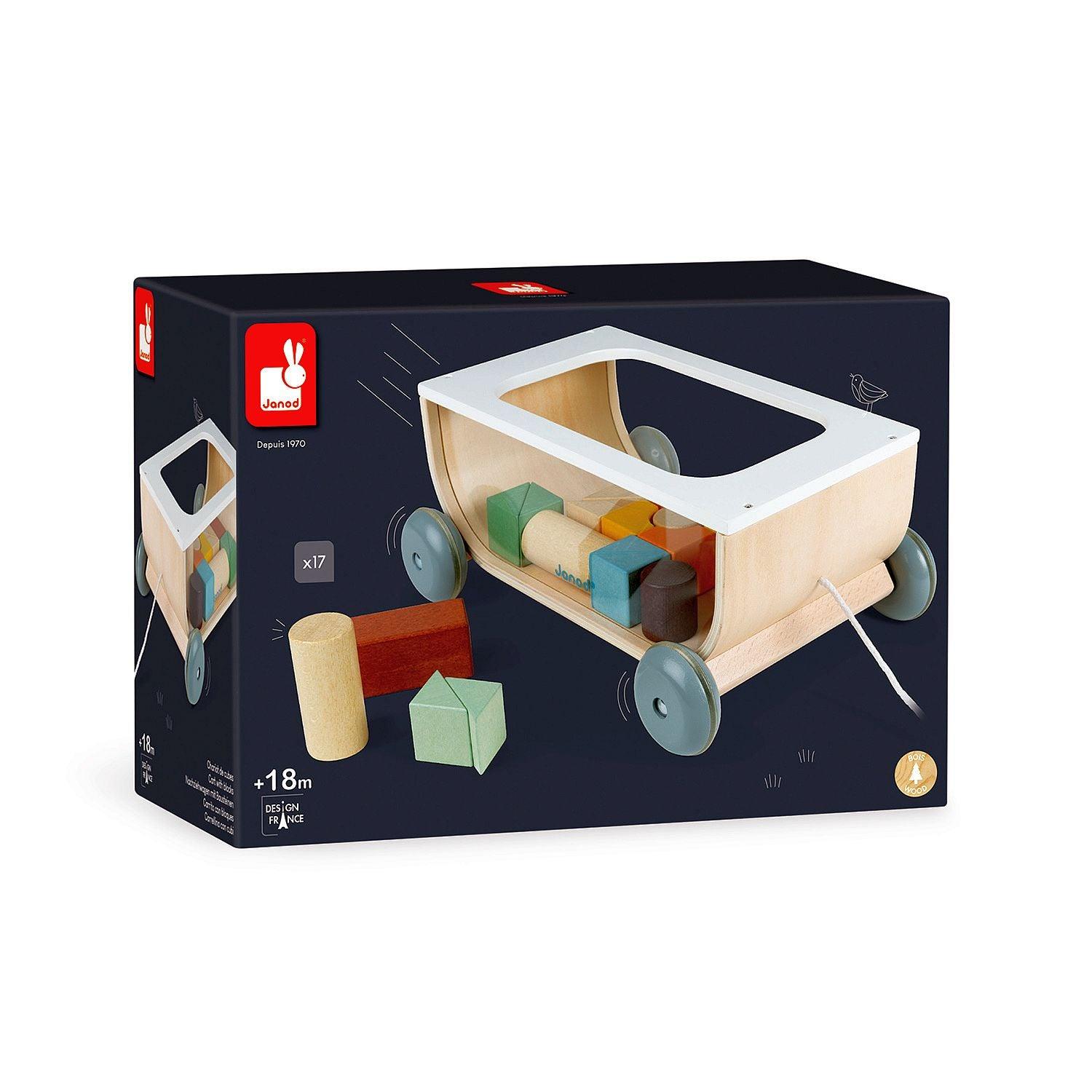Janod - Sweet Cocoon - Cart With Blocks