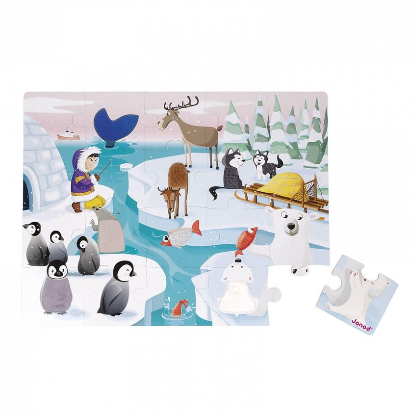 Janod - Tactile - Life On Ice (20-Piece Puzzle)