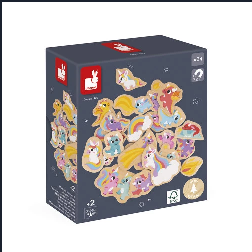 Janod - UNICORN & DRAGON MAGNETS - 24pcs