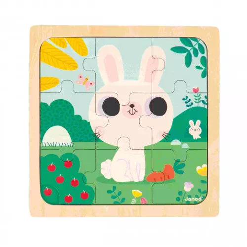 Janod - White Rabbit (9-Piece Puzzle)