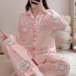 Japanese Sweet Cartoon Long Sleeved Pajamas For Women