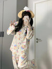 Japanese Sweet Cartoon Long Sleeved Pajamas For Women