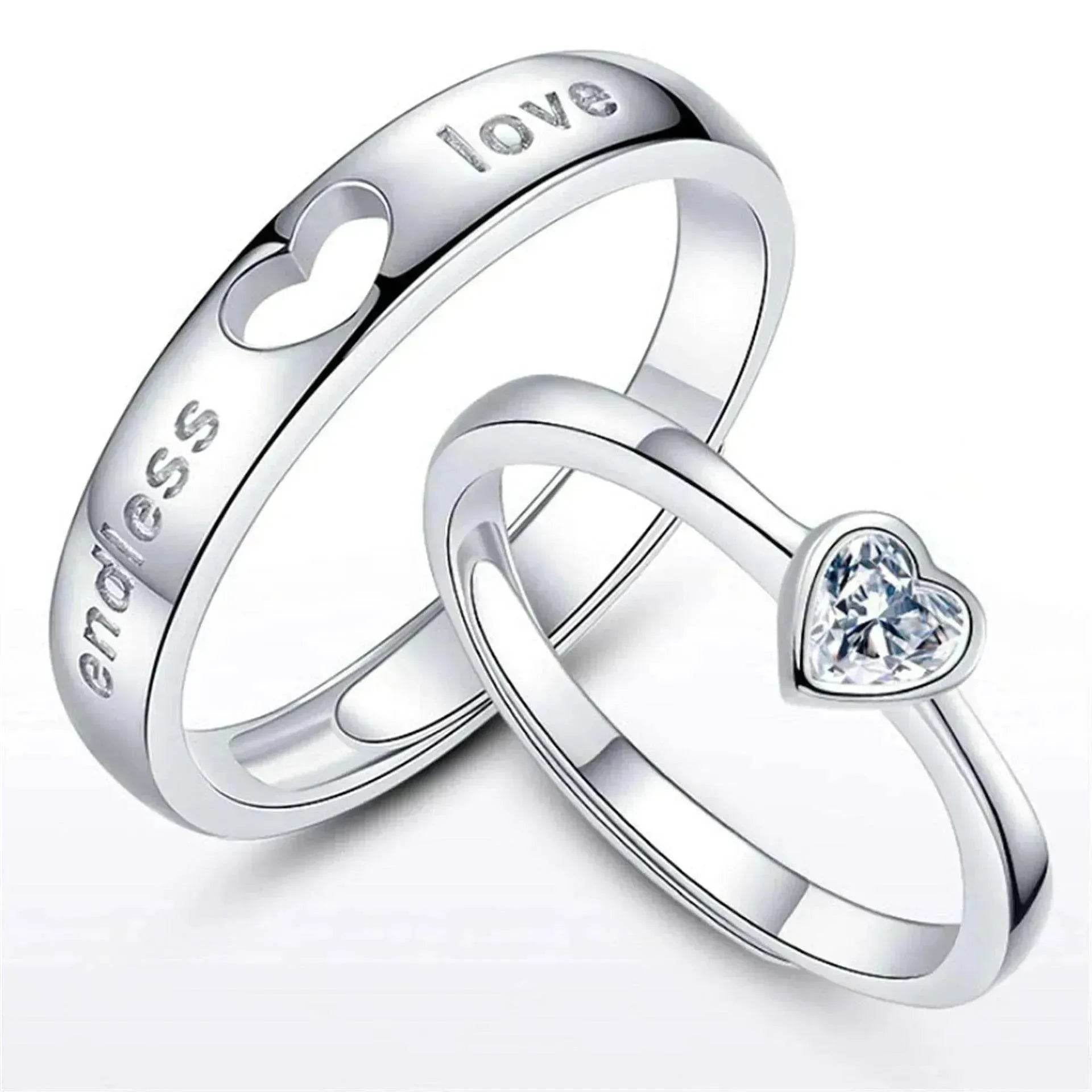 Japanese & Korean Style Unisex Heart To Heart Love Ring