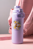 Bee W/ Florals Circular Clear Sticker