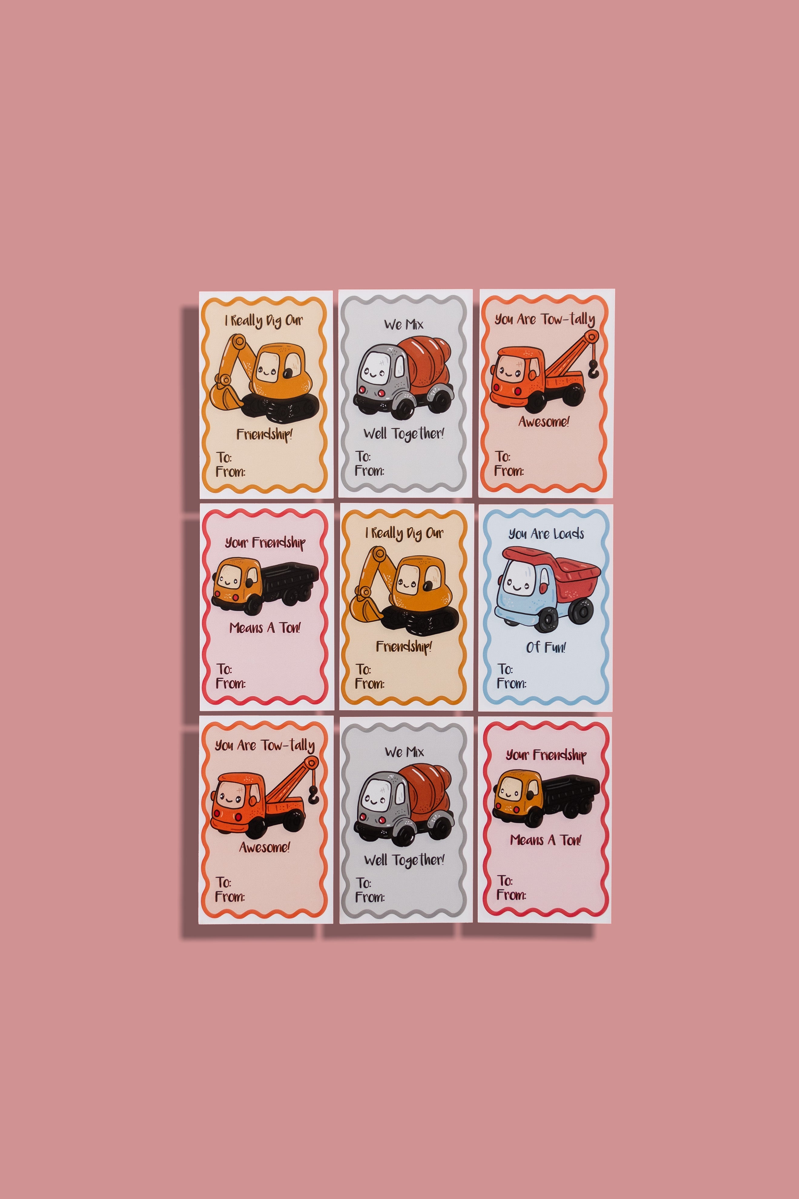 Construction Valentine Set - Card Set