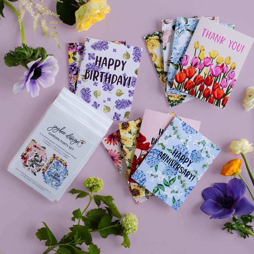 Garden Party Set  - 10 Assorted Greeting Cards