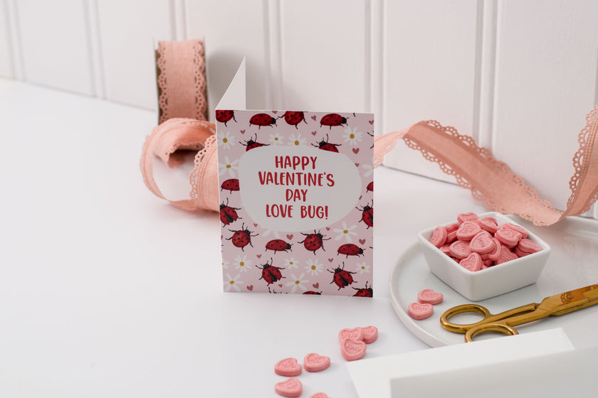 Happy Valentine's Day Love Bug - Greeting Card