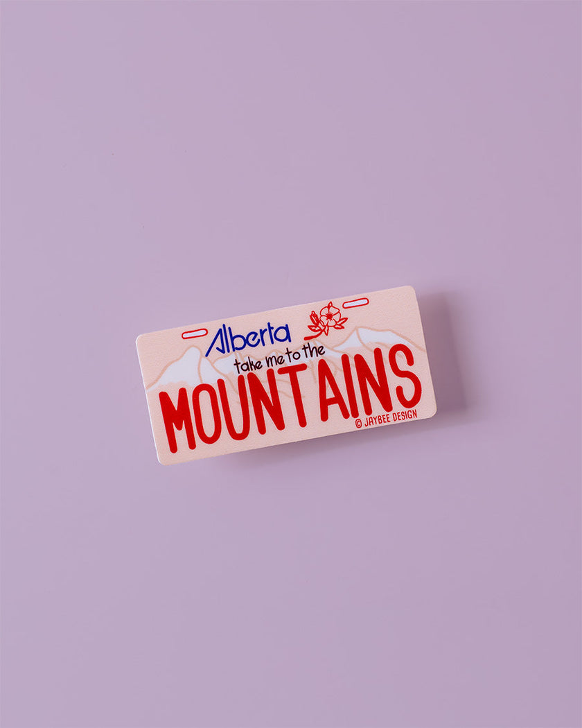 Mountain License Plate Vinyl Sticker