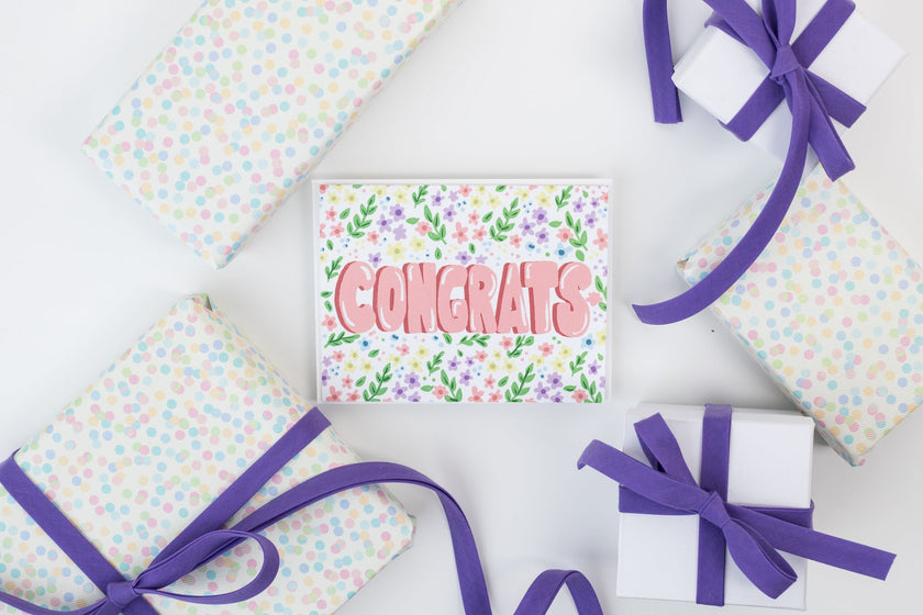 Congrats! (Floral) - Greeting Card