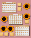 Golden Sunflower Monthly Planner - 15 Pages