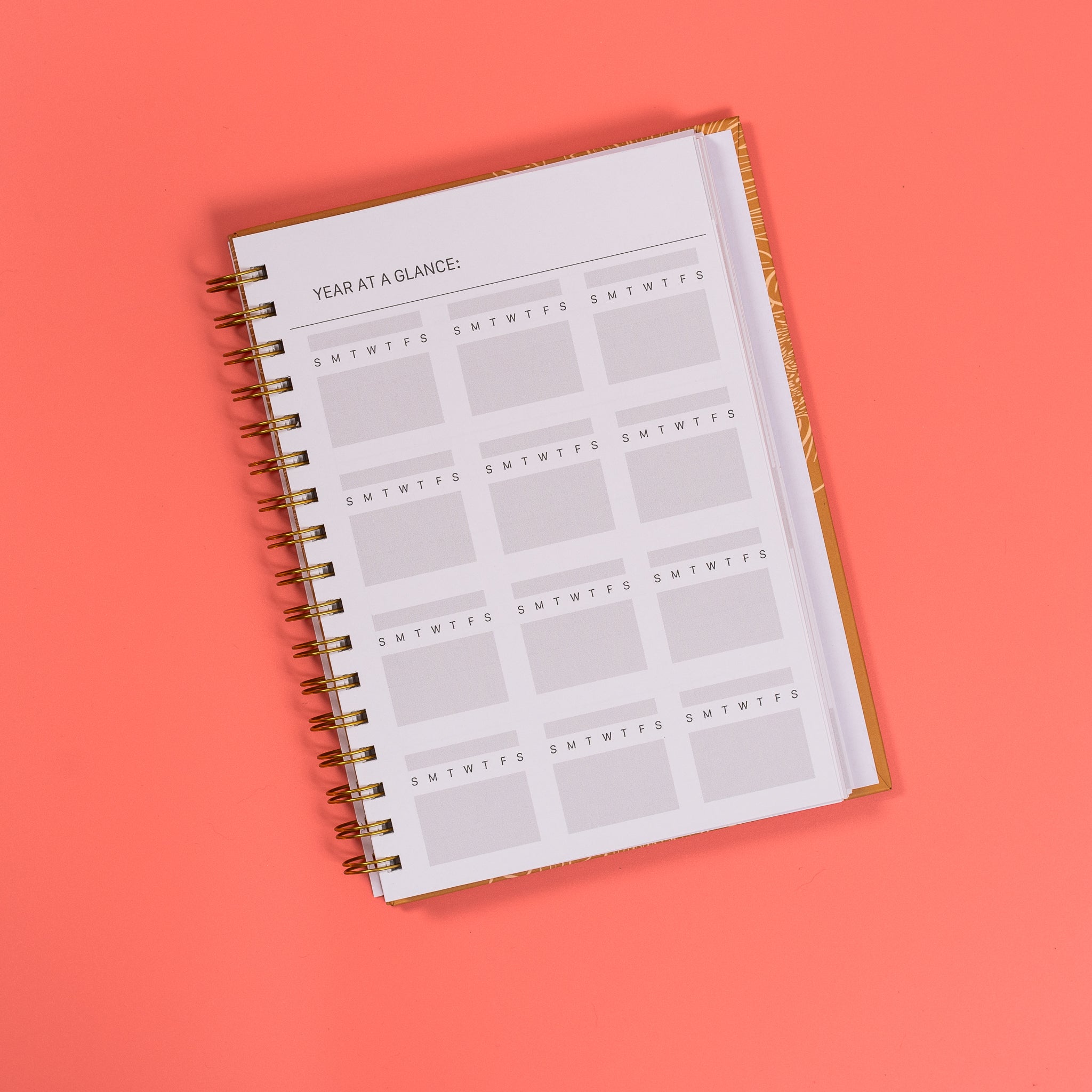 Golden Sunflower 12 Month Undated Planner