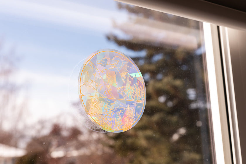 Mountain Flower Circle Sun Catcher