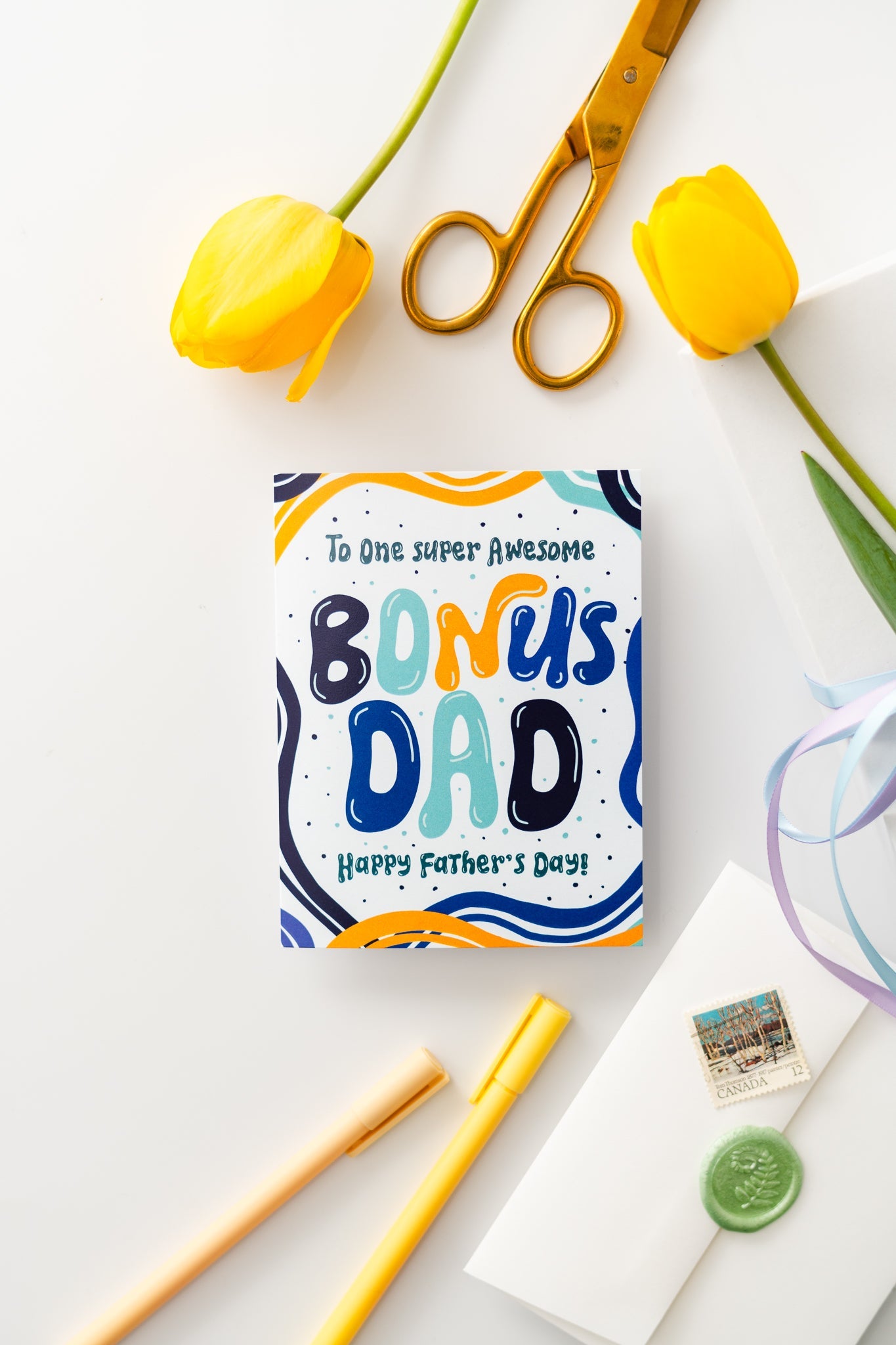 To An Super Awesome Bonus Dad Happy Father's Day - Greeting Card