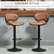Anna Vintage Adjustable Counter/Bar Height Stools with Swivel Seat-Set of 2-Brown