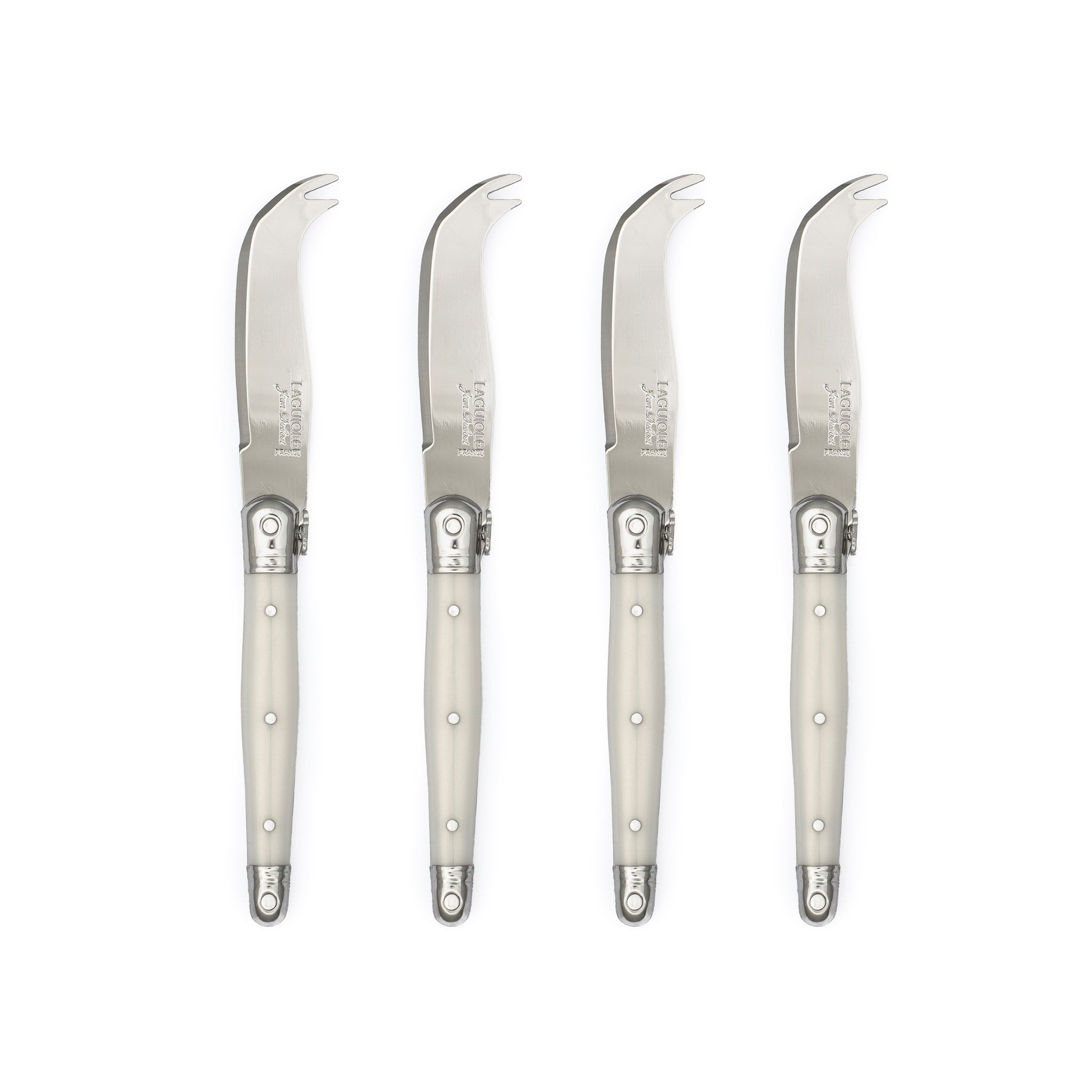 Jean Dubost - Laguiole Mini Cheese Knife ABS Pearl White 4pc
