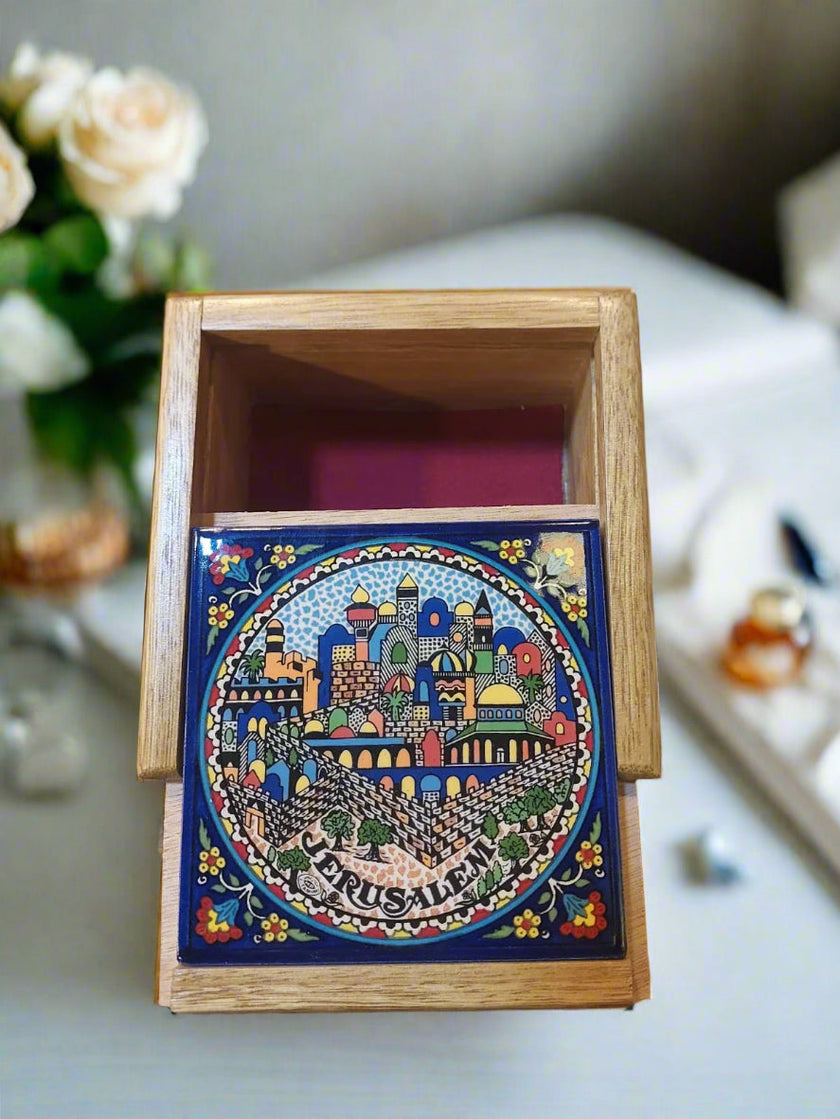 Handcrafted Ceramic & Wood Jewelry Box – 6