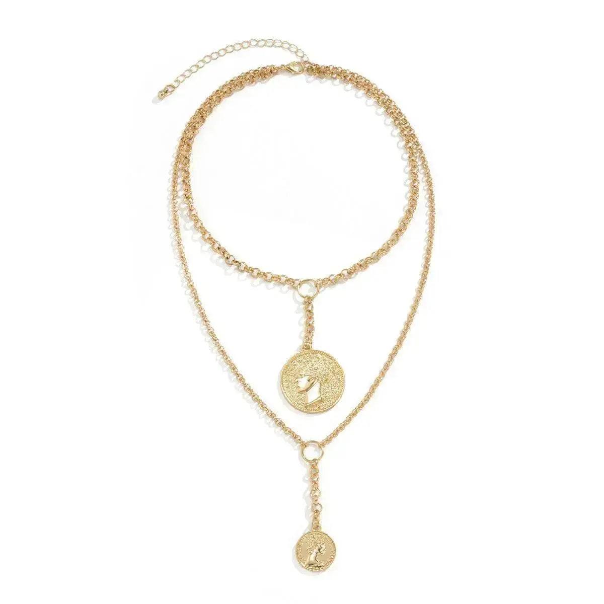 Jewelry Portrait Embossed Tassel Necklace Female