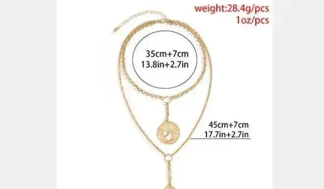 Jewelry Portrait Embossed Tassel Necklace Female