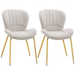 Lux Modern Dining Chairs with Cushioned Backrest-Set of 2-Cream White