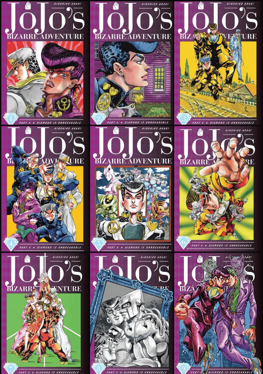 JoJo's Bizarre Adventure: Part 4--Diamond Is Unbreakable, Complete Manga Set (Vols. 1-9)