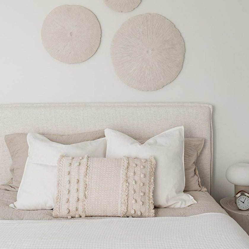 Watkins Platform Tall Headboard Upholstered Storage Bed - Cream