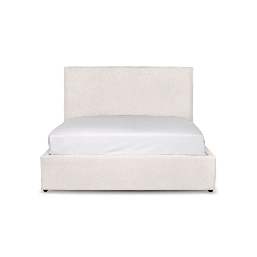 Watkins Platform Tall Headboard Upholstered Storage Bed - Cream