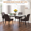 Blake Vegan Leather Modern Dining Chairs with Diamond Tufting-Set of 4-Brown