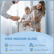 Qaba Space-Themed Indoor Playground Slide Climber Playset Toys for Toddlers 1.5-3 Years Old Grey Color