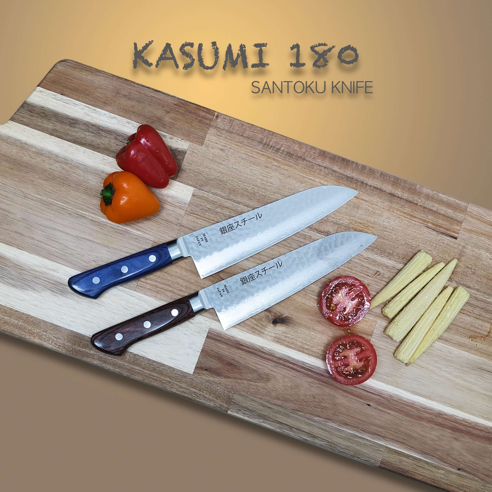KASUMI 180- Damascus VG10 Santoku Knife 180mm-RB