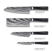 KATANA FIVE | Essential 5 pcs Knife set | 4 Knives with Magnetic Wood Block