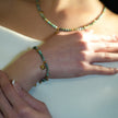 Style KAVYA: Blue Turquoise Stones with Gold Beads & Charms Chain Bracelet