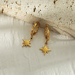 KAYLIN Gold: Mini Hoops with Star Charm Earrings