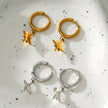 KAYLIN Silver : Mini boucles d'oreilles avec breloque étoile