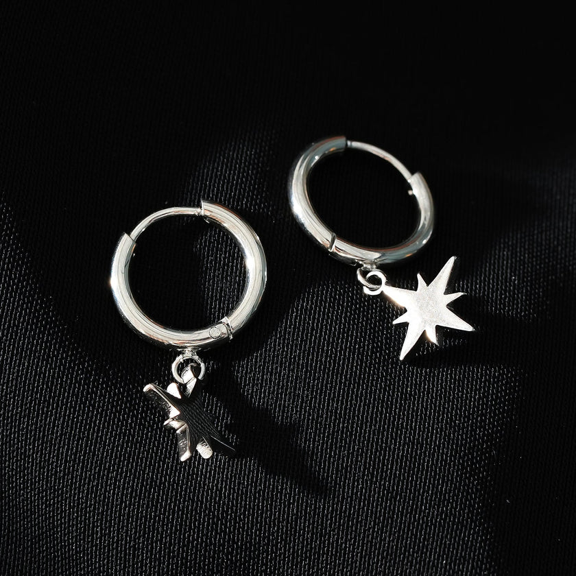 KAYLIN Silver : Mini boucles d'oreilles avec breloque étoile