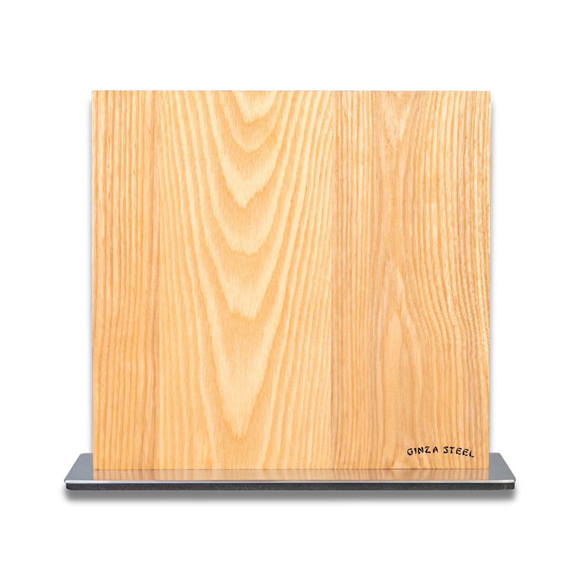 Ginza Steel Magnetic Wood Block – Ash Wood with Metal Base