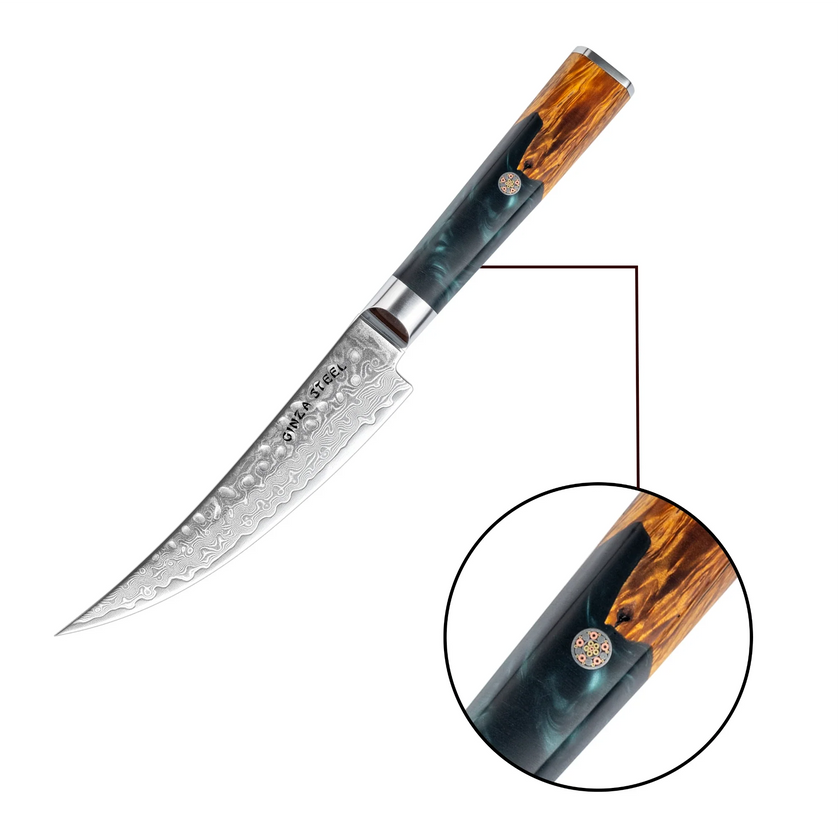 Kaze Katana – 6-Inch Boning Knife, Damascus VG10 Steel, 67 Layers