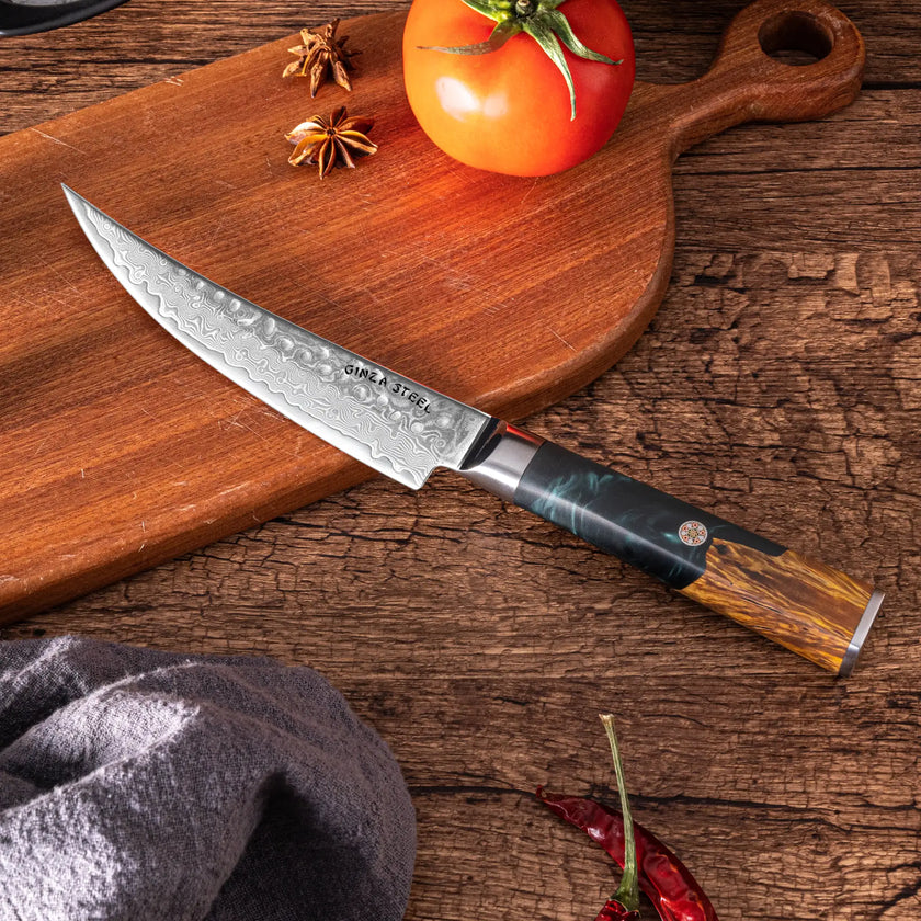 Kaze Katana – 6-Inch Boning Knife, Damascus VG10 Steel, 67 Layers