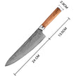 Ginza Steel MIA 24 Chef Knife 9” – Damascus AUS10, 67-Layer, Olive Wood Handle