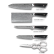 HAGAKURE SIX | Essential 6 pcs Knife set | 4 Knives, 1 Shears with Wood Block