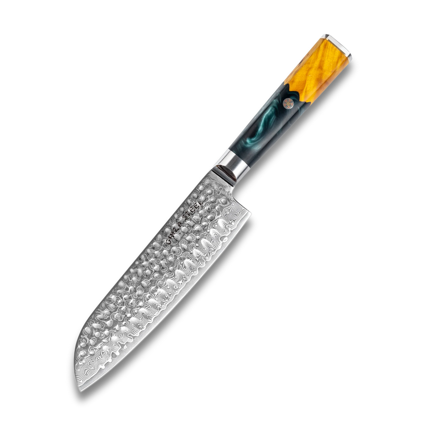 Kaze Katana – 7-Inch Santoku Knife, Damascus VG10 Steel, 67 Layers