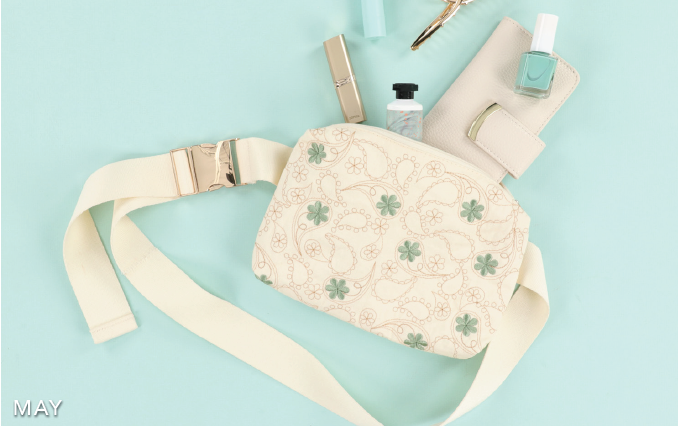 Kimberbell Digital Dealer Exclusives 2024: PAISLEY IN BLOOM – Belt Bag - May