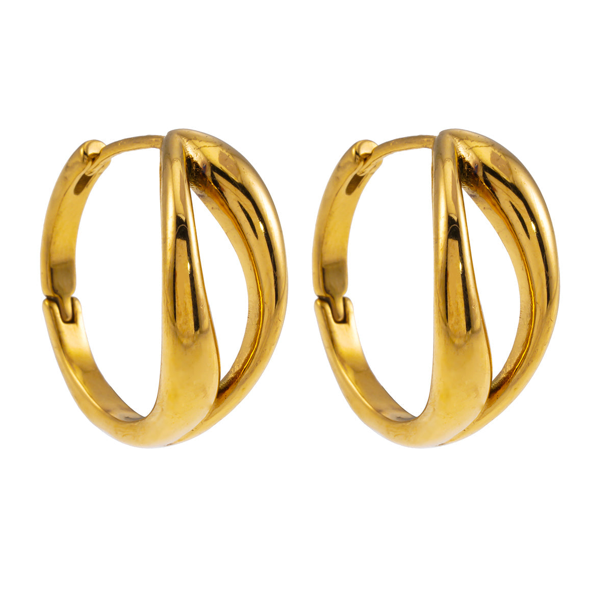 KEIKO : Boucles d'oreilles à double anneau en or