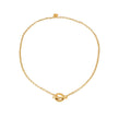 KETCHIGAN : Collier en chaîne classique avec barre en T texturée et pendentif anneau en or.