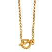 KETCHIGAN : Collier en chaîne classique avec barre en T texturée et pendentif anneau en or.