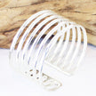 Six Strand Metal Cuff - Silver Colour